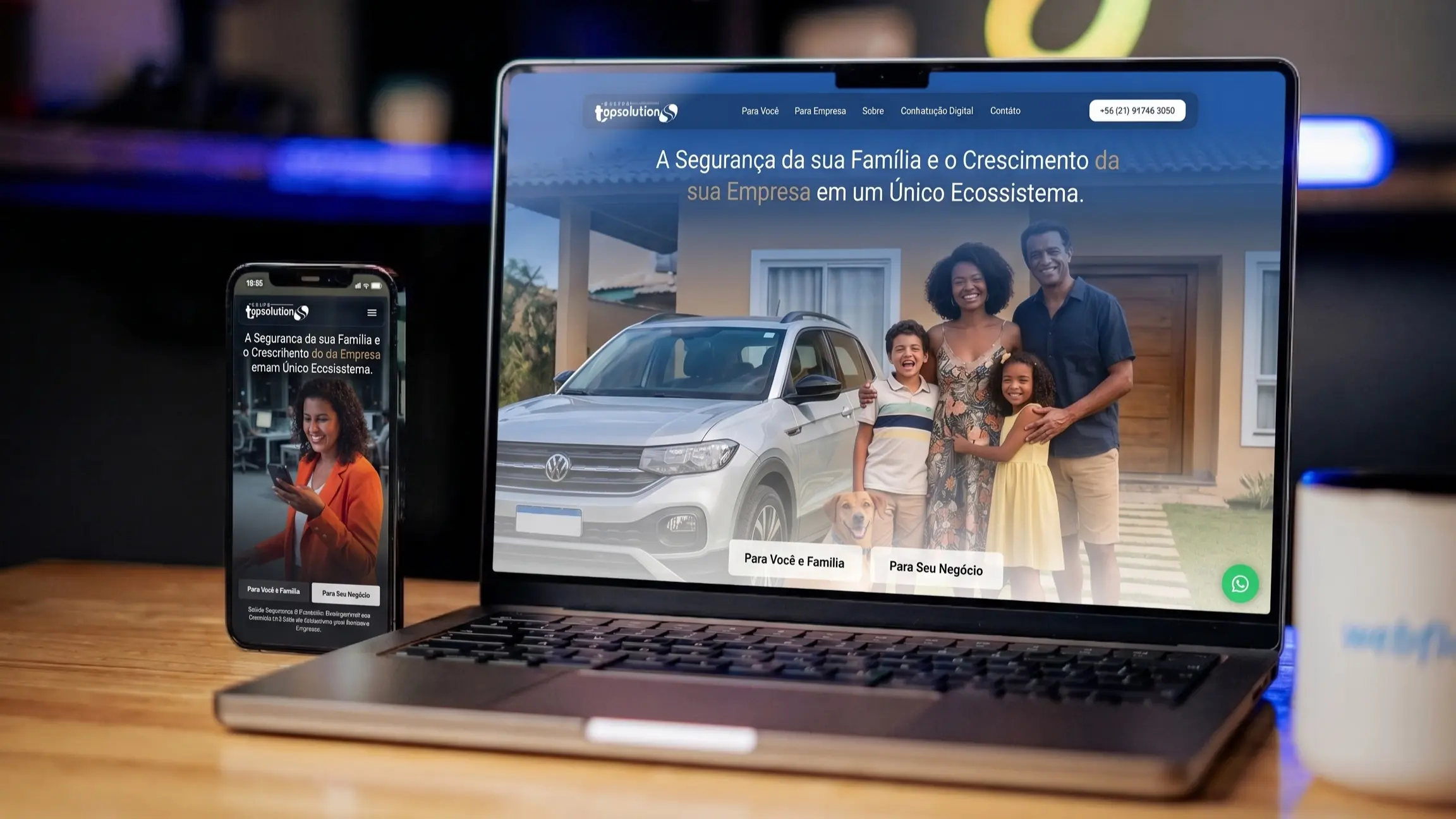 Mockup do site Grupo Top Solutions