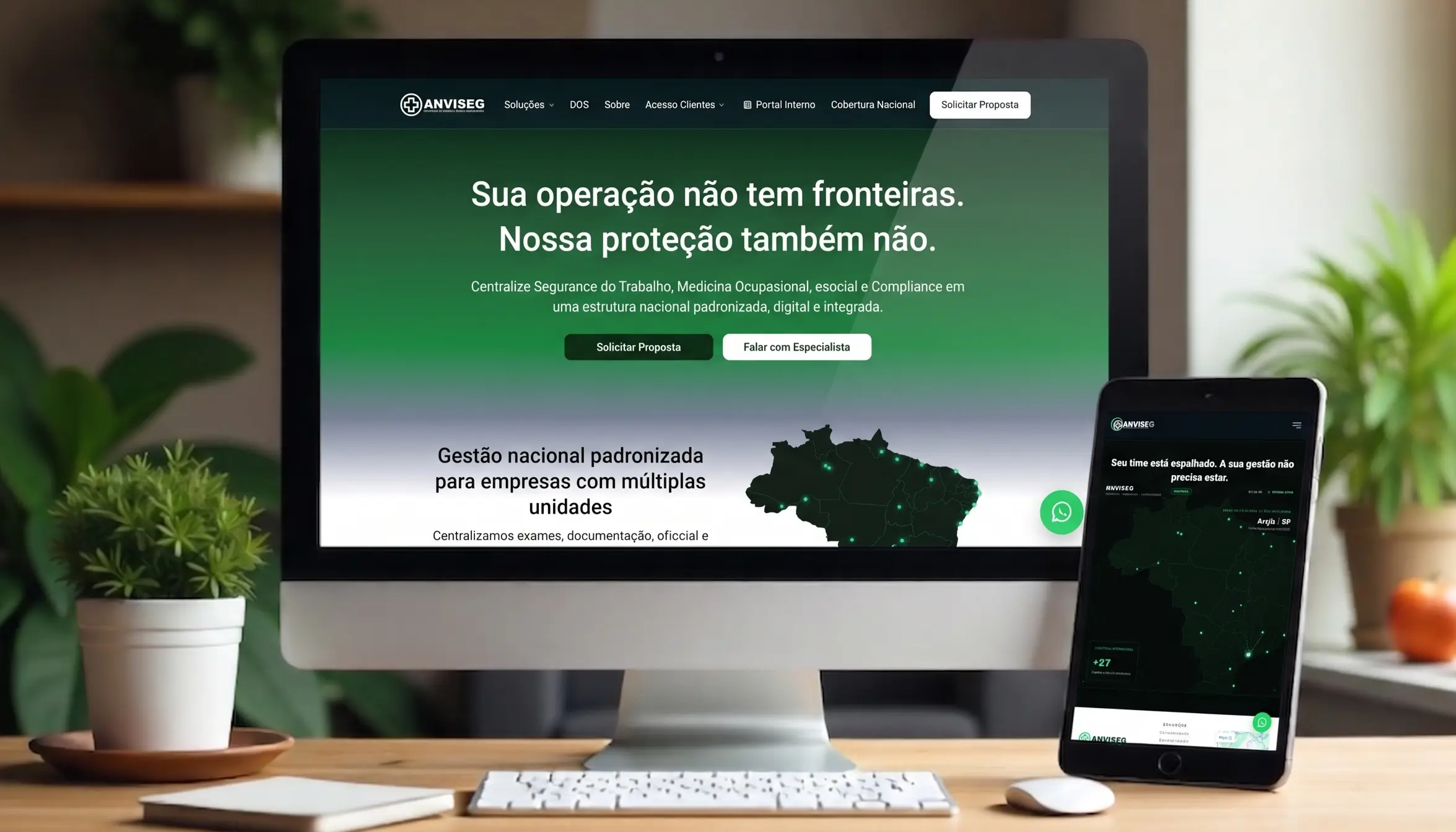 Mockup do site Anviseg Gestão Especializada SST